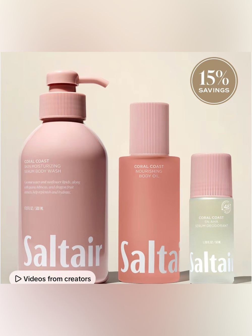 Saltair Coral Coast Skin Moisturizing Body Wash – Pink